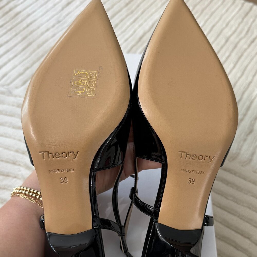 Brand New Theory Patent Leather Micro Slingback Pump - Size 39 - Picture 2 of 4